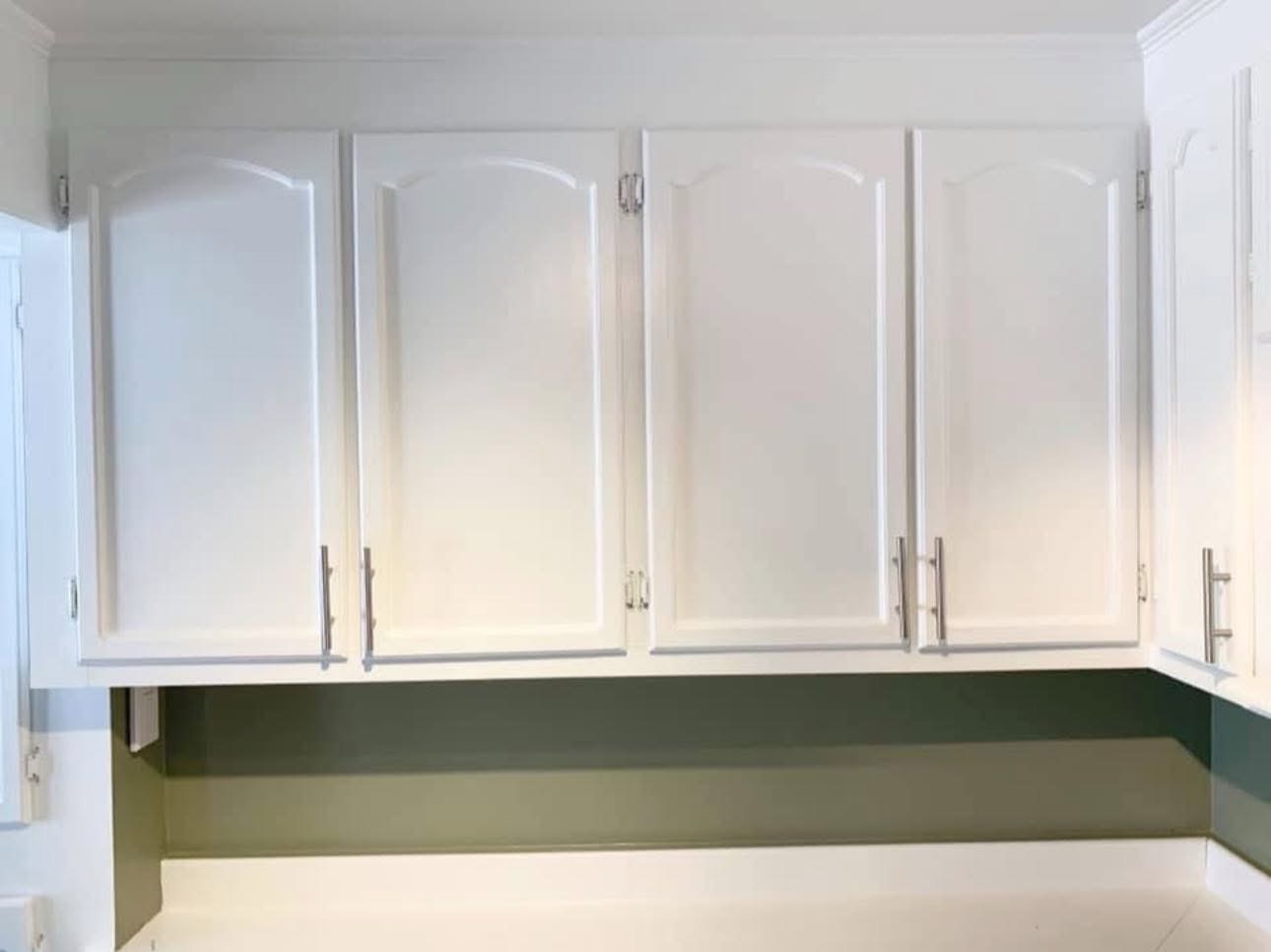 White painted kitchen cabinet doors