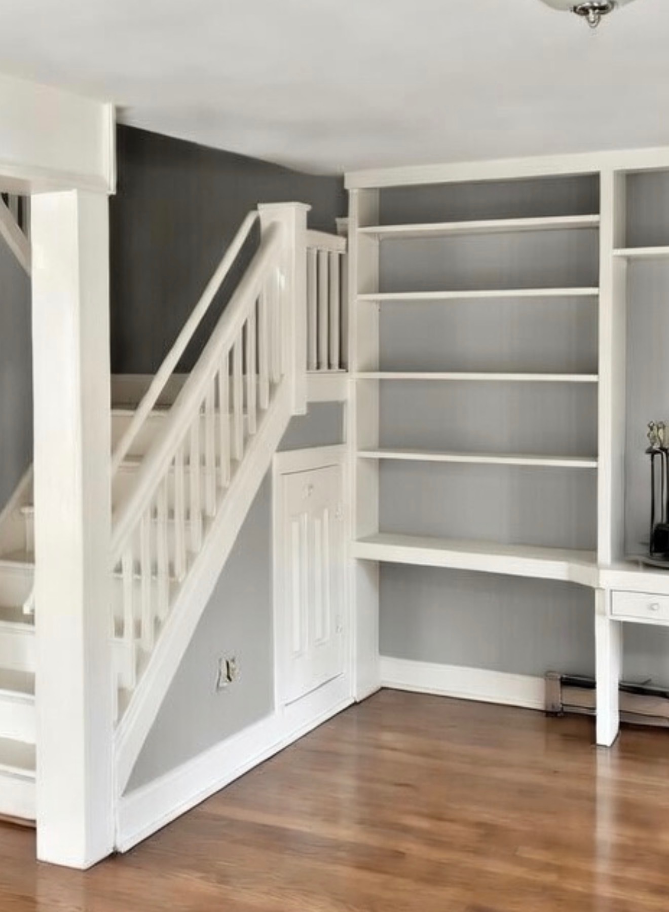 Painted built-in cabinetry and trim