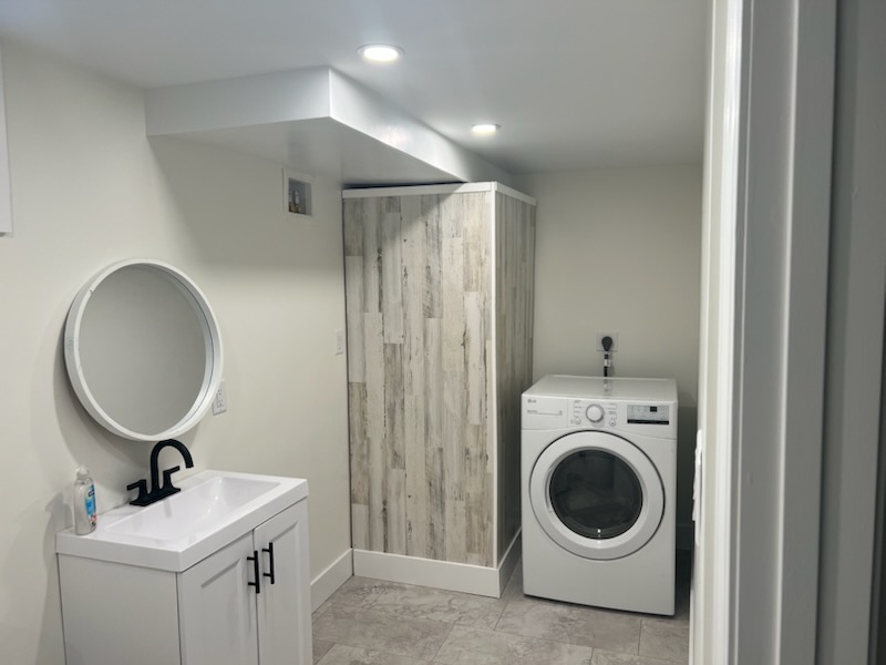 Finished bathroom and laundry interior painting