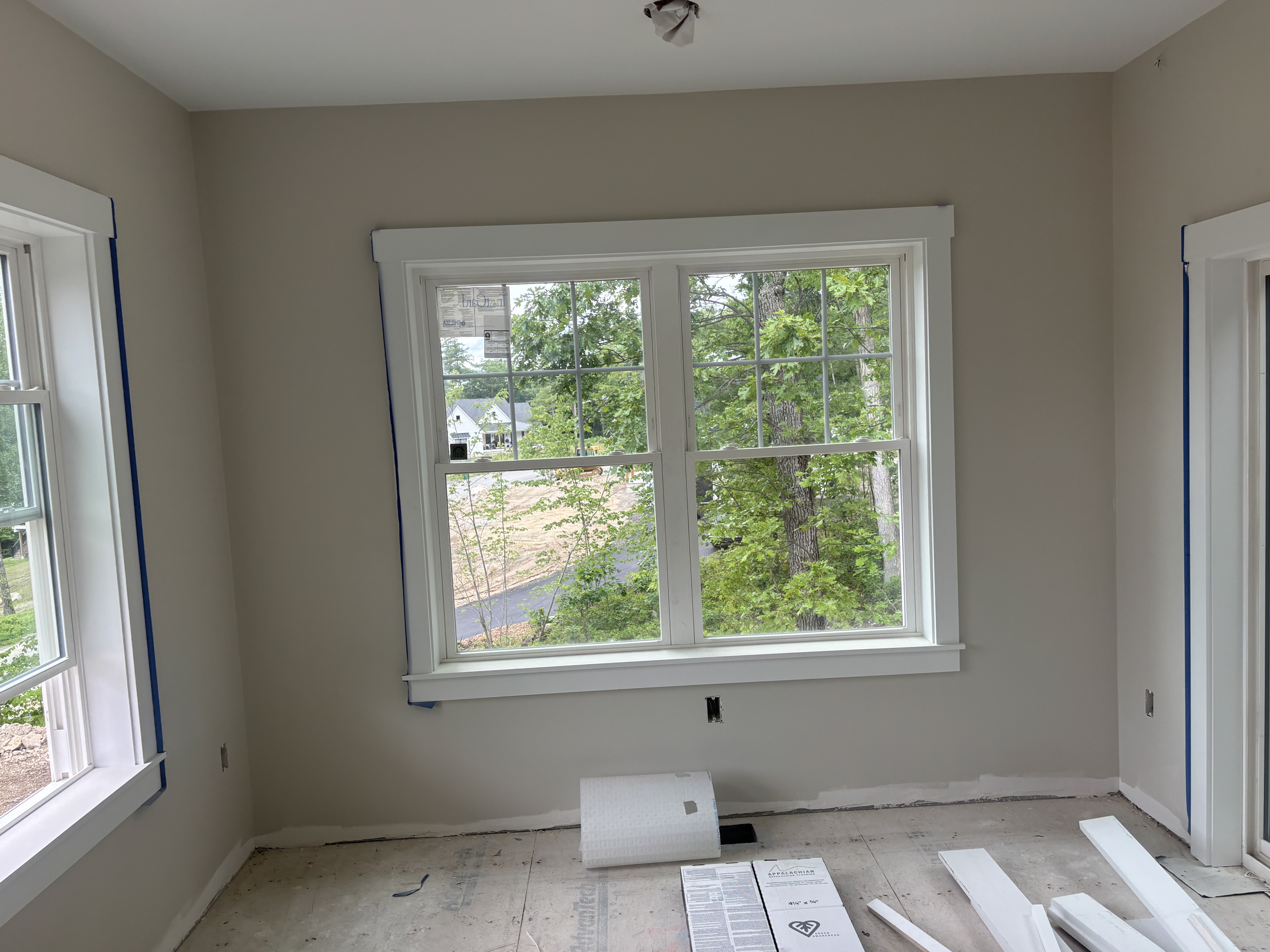 Interior trim masked during painting